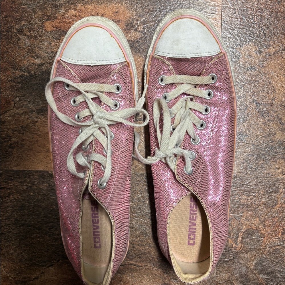 Converse Women's Pink Sequin Sneakers